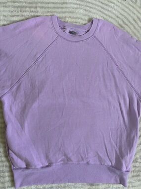 aerie Lilac Short-Sleeve Crew Sweatshirt